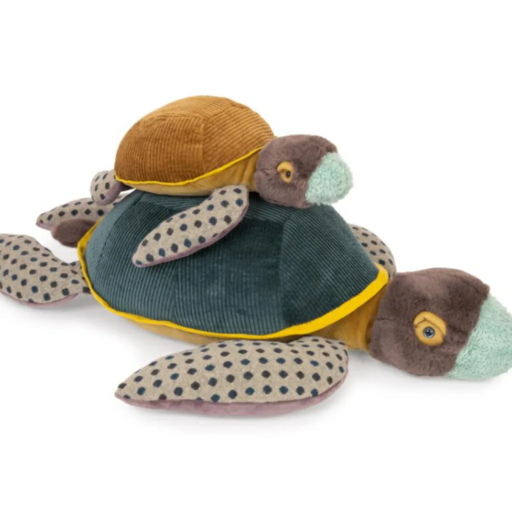 Moulin Roty Peluche géante Grande tortue Tout autour du monde (60 cm)