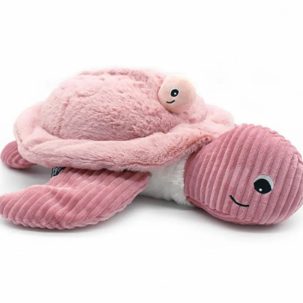Les Déglingos Peluche géante Les Ptipotos Sauvenou maman-bébé tortue rose (49 cm)