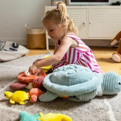 Les Déglingos Peluche géante Les Ptipotos Sauvenou maman-bébé tortue menthe (49 cm)