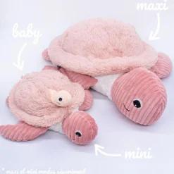 New Peluche géante Les Ptipotos Sauvenou la tortue rose (50 cm) Peluche Moyenne (20-59 Cm)