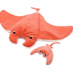 Les Déglingos Peluche géante Mantalou la raie manta et son bébé Corail (67 cm)