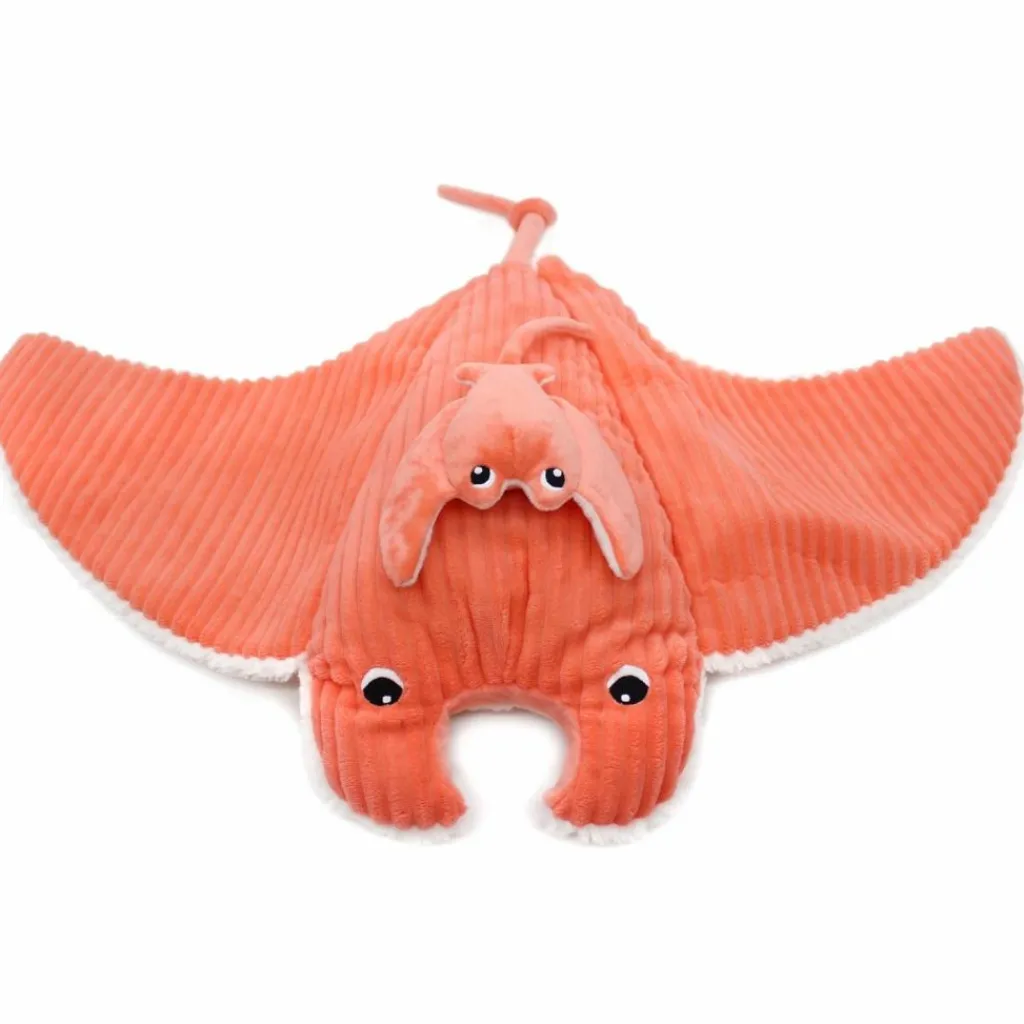 Les Déglingos Peluche géante Mantalou la raie manta et son bébé Corail (67 cm)