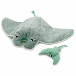 Les Déglingos Peluche géante Mantalou la raie manta et son bébé menthe (67 cm)