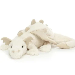 Jellycat Peluche géante Scrumptious dragon neige (66 cm)