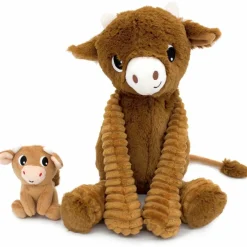 Les Déglingos Peluche Hindou maman et bébé Les Ptipotos Cassonade (31 cm)