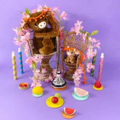 Les Déglingos Peluche Hindou maman et bébé Les Ptipotos Cassonade (31 cm)