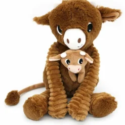 Les Déglingos Peluche Hindou maman et bébé Les Ptipotos Cassonade (31 cm)