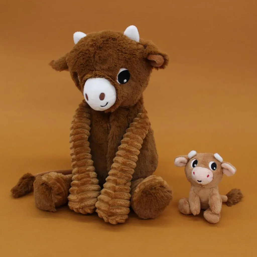 Les Déglingos Peluche Hindou maman et bébé Les Ptipotos Cassonade (31 cm)