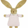 Trousselier Peluche hochet lapin nid d'ange en coton bio rose poudré (20 cm)
