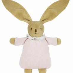 Trousselier Peluche hochet lapin nid d'ange en coton bio rose poudré (20 cm)