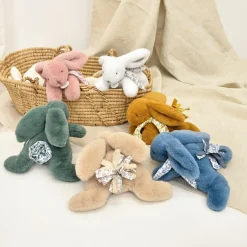 Doudou et Compagnie Peluche Lapin Doudou Pantin vert sauge (25 cm)