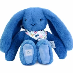 Doudou et Compagnie Peluche Lapin Fleurette Bleu (25 cm)
