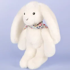 Doudou et Compagnie Peluche Lapin Fleurette Blanc (25 cm)
