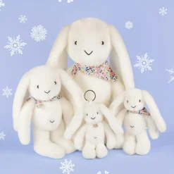 Doudou et Compagnie Peluche Lapin Fleurette Blanc (25 cm)