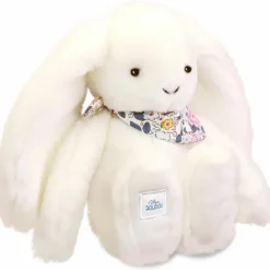Doudou et Compagnie Peluche Lapin Fleurette Blanc (25 cm)