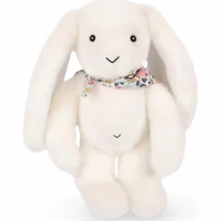 Doudou et Compagnie Peluche Lapin Fleurette Blanc (25 cm)