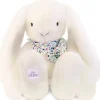 Doudou et Compagnie Peluche Lapin Fleurette Blanc (50 cm)