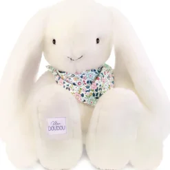 Doudou et Compagnie Peluche Lapin Fleurette Blanc (50 cm)