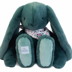 Doudou et Compagnie Peluche Lapin Fleurette Eucalyptus (50 cm)