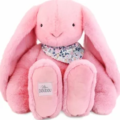 Doudou et Compagnie Peluche Lapin Fleurette Grenadine (50 cm)