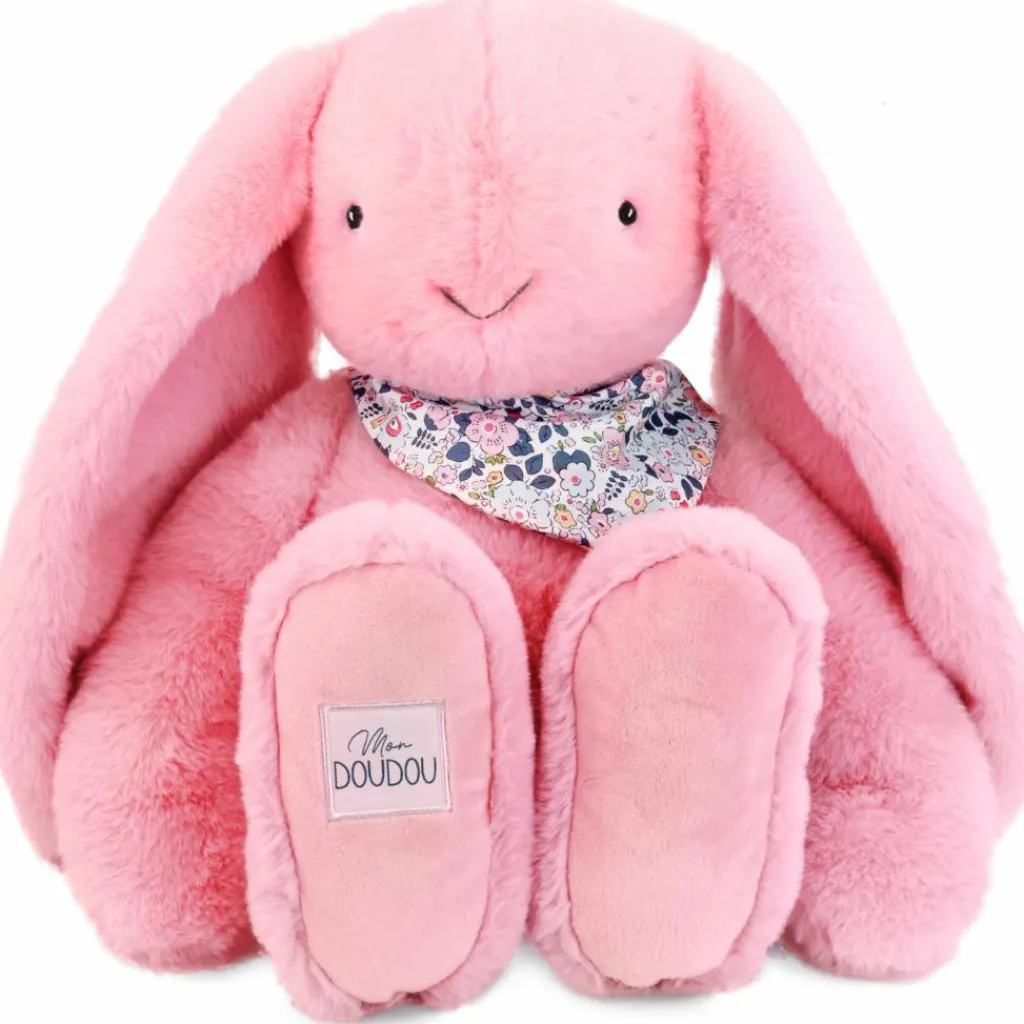 Doudou et Compagnie Peluche Lapin Fleurette Grenadine (50 cm)