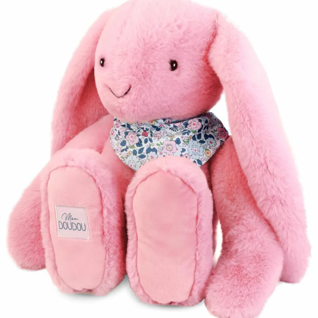 Doudou et Compagnie Peluche Lapin Fleurette Grenadine (50 cm)