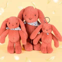 Doudou et Compagnie Peluche Lapin Fleurette Terracotta (25 cm)