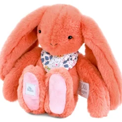 Doudou et Compagnie Peluche Lapin Fleurette Terracotta (25 cm)