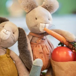 Moulin Roty Peluche lapin ocre Trois petits lapins (38 cm)