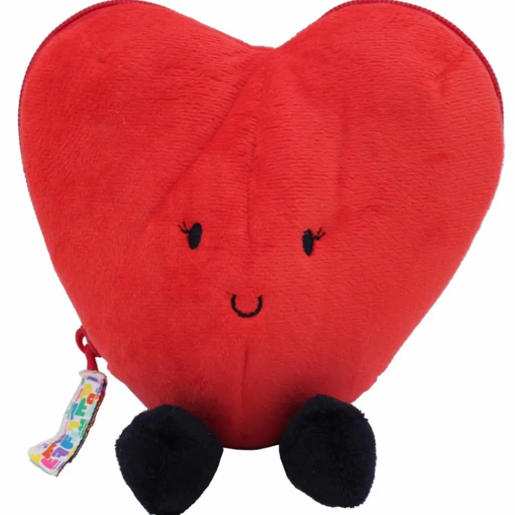 Les Déglingos Peluche Les Flipetz Cœur et Fleur Rouge Coquelicot