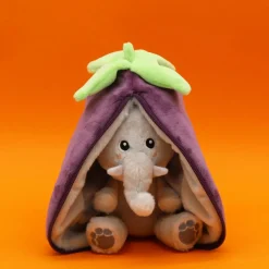 Les Déglingos Peluche Les Flipetz Velvet l'éléphant-aubergine