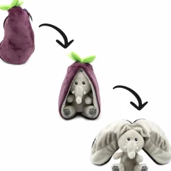 Les Déglingos Peluche Les Flipetz Velvet l'éléphant-aubergine