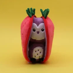 New Peluche Les Flipetz Violet la chouette-fraise Petite Peluche (< 20 Cm)