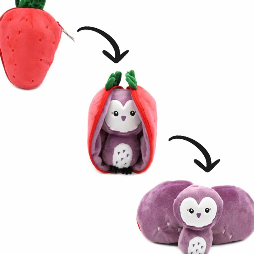 New Peluche Les Flipetz Violet la chouette-fraise Petite Peluche (< 20 Cm)