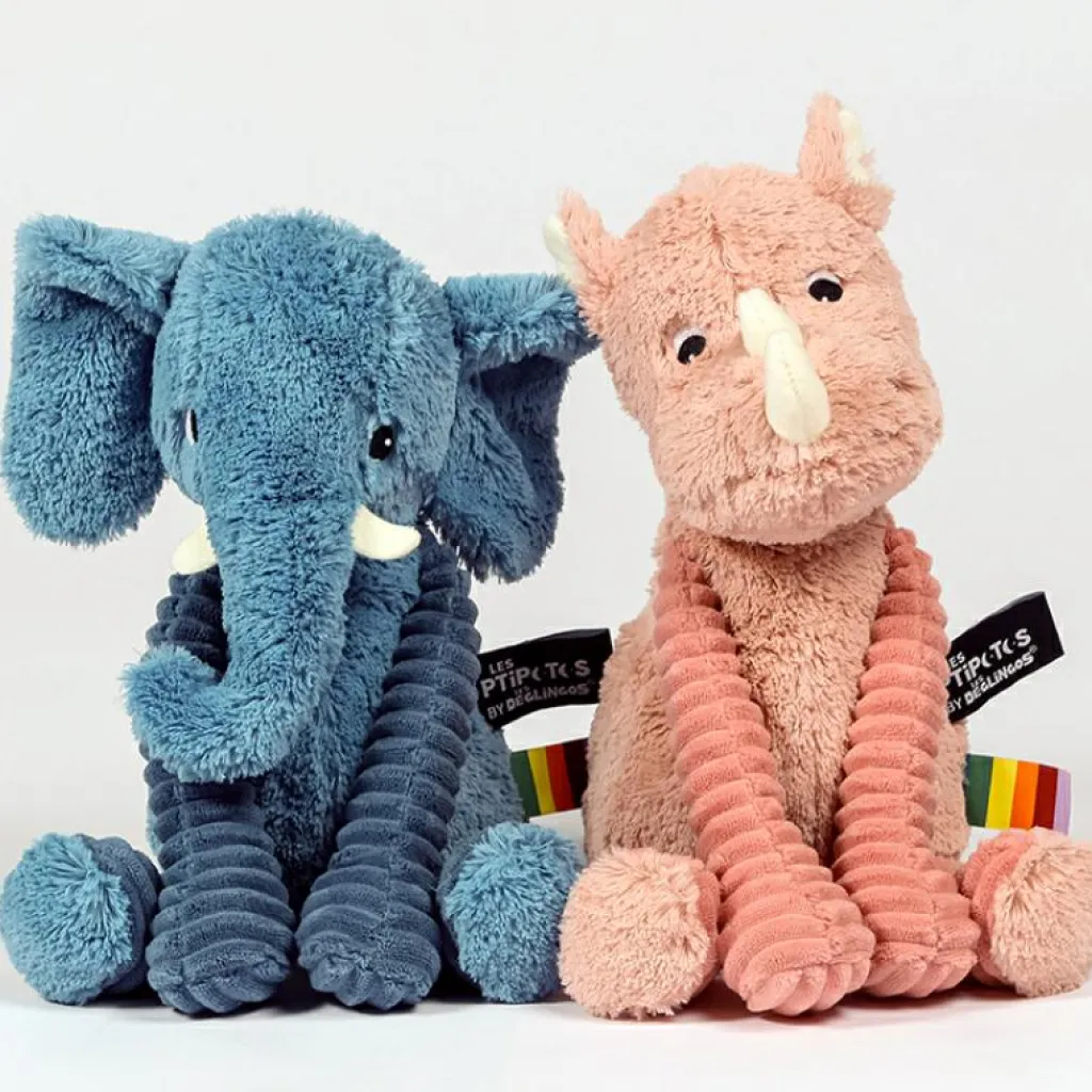 Outlet Peluche Les Ptipotos Dimoitou l'éléphant (26 cm) Peluche Moyenne (20-59 Cm)