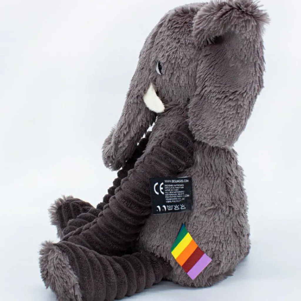 Les Déglingos Peluche Les Ptipotos Dimoitou l'éléphant gris (35 cm)