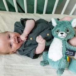 Les Déglingos Peluche Les Ptipotos Netoitou le raton laveur vert (26 cm)