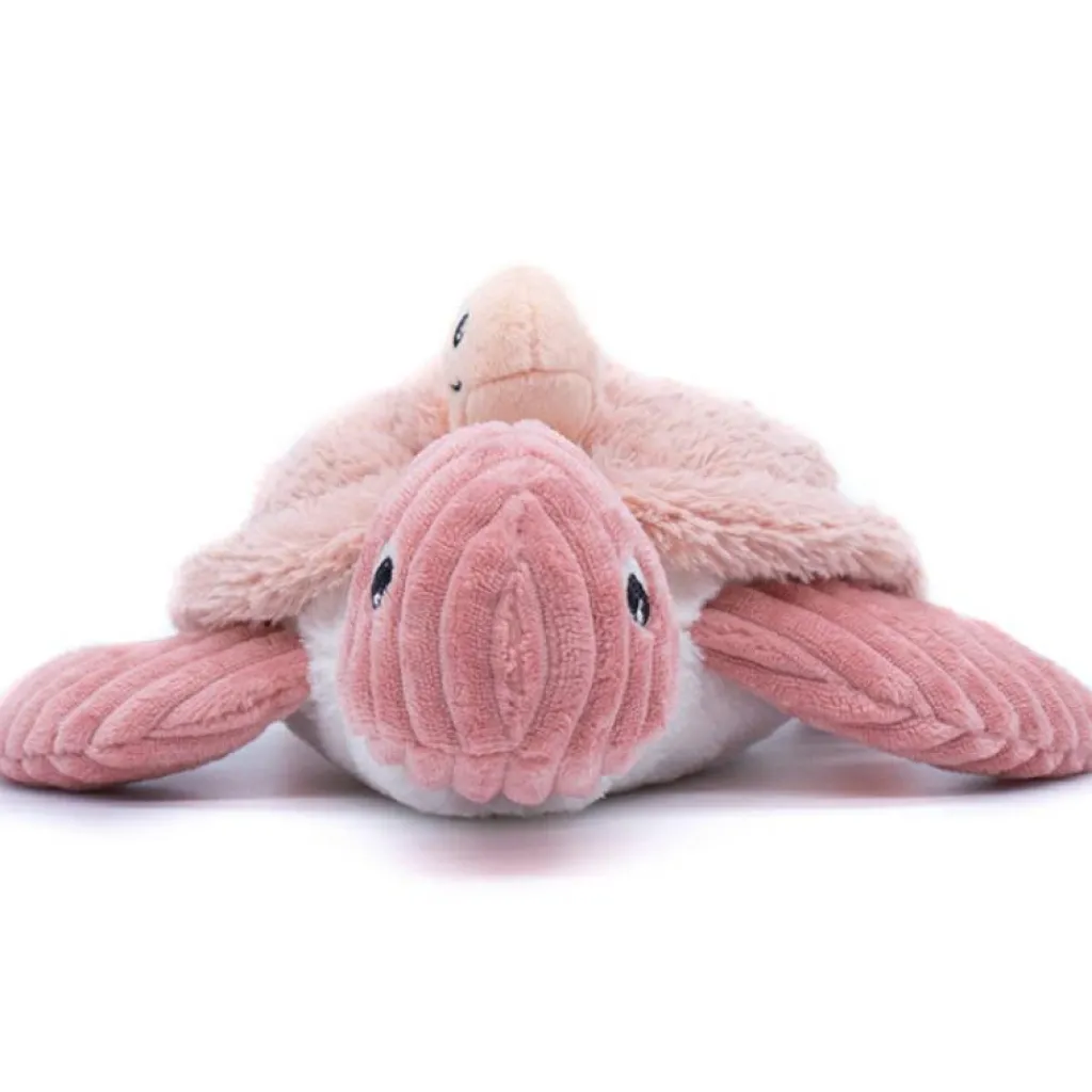Les Déglingos Peluche Les Ptipotos Sauvenou maman et bébé tortue rose (29 cm)