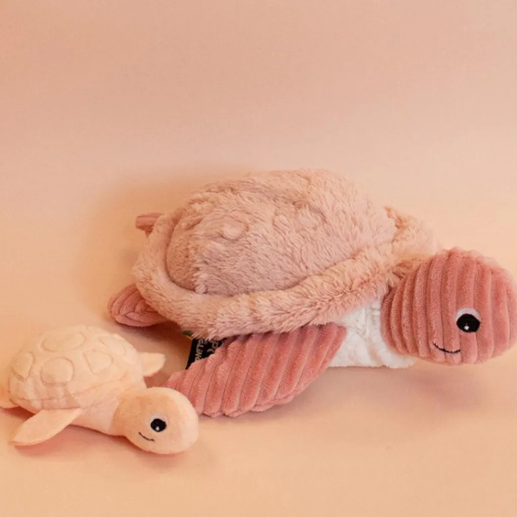 Les Déglingos Peluche Les Ptipotos Sauvenou maman et bébé tortue rose (29 cm)