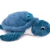 Les Déglingos Peluche Les Ptipotos Sauvenou maman et bébé tortue bleu (29 cm)