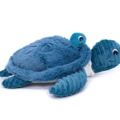 Les Déglingos Peluche Les Ptipotos Sauvenou maman et bébé tortue bleu (29 cm)