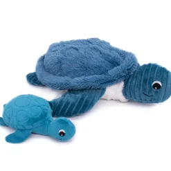 Les Déglingos Peluche Les Ptipotos Sauvenou maman et bébé tortue bleu (29 cm)