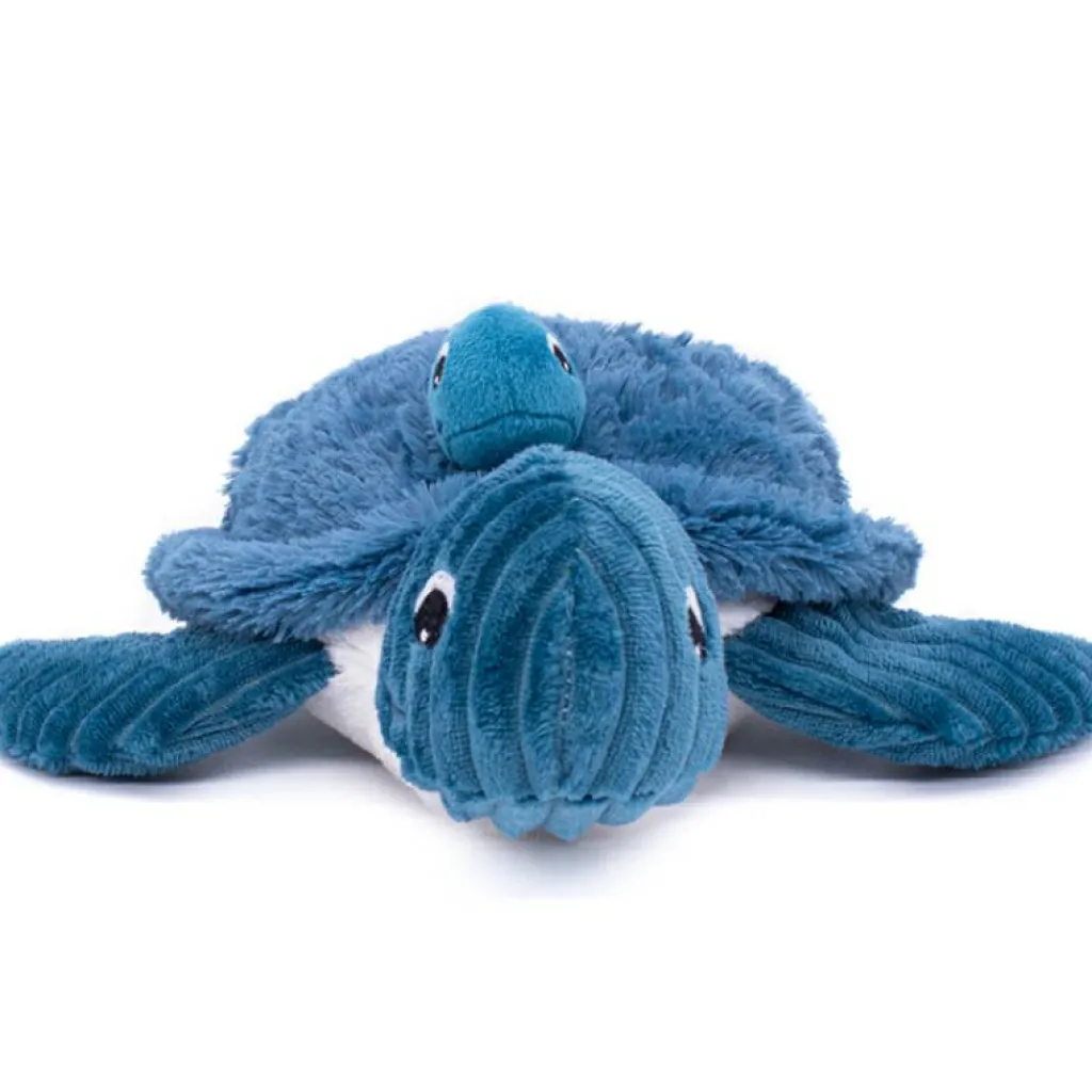 Les Déglingos Peluche Les Ptipotos Sauvenou maman et bébé tortue bleu (29 cm)