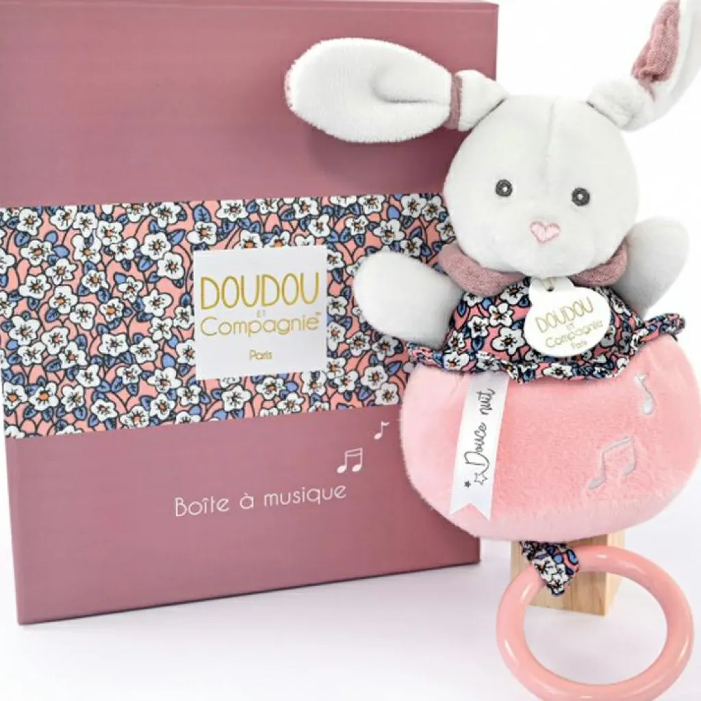 Doudou et Compagnie Peluche musicale Lapin Boh'aime (20 cm)
