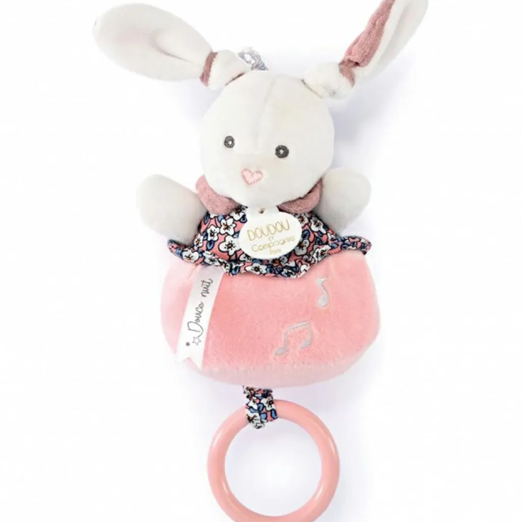 Doudou et Compagnie Peluche musicale Lapin Boh'aime (20 cm)