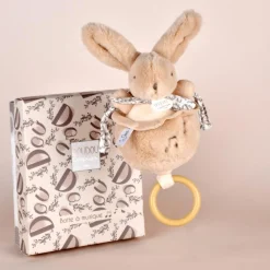 Doudou et Compagnie Peluche musicale Lapin Doudou beige (20 cm)