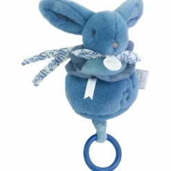 Doudou et Compagnie Peluche musicale Lapin Doudou bleu (20 cm)