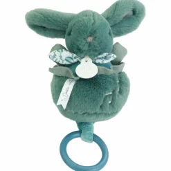 Doudou et Compagnie Peluche musicale Lapin Doudou vert sauge (20 cm)