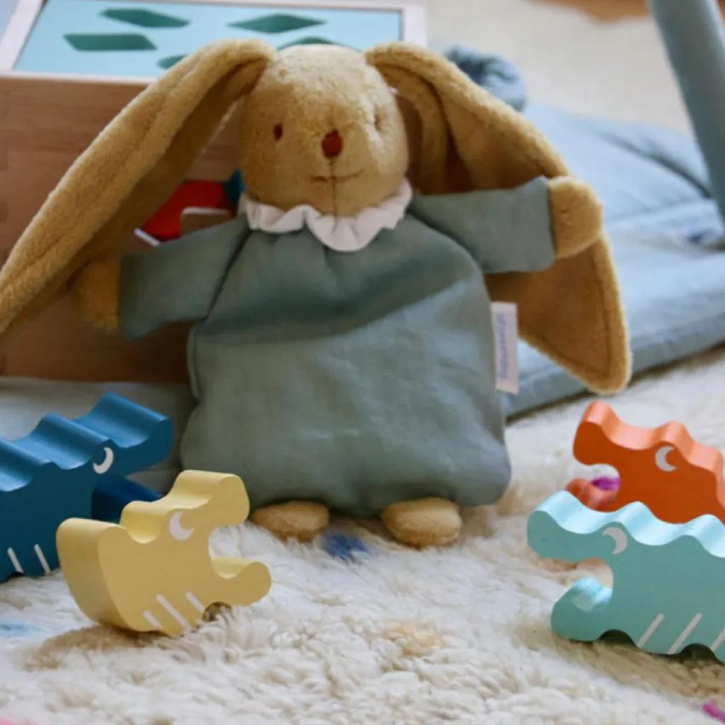 Discount Peluche musicale lapin nid d'ange vert céladon (28 cm) Peluche Musicale