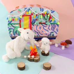 Peluche Olou maman et bébé Les Ptipotos Blanc (31 cm) Peluche Moyenne (20-59 Cm)